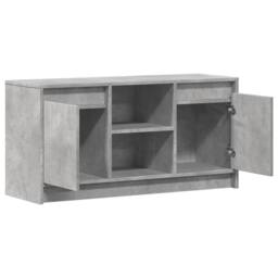 Berkfield Home TV Cabinet with LED Concrete Grey 100x34x50 cm Engineered Wood - Size: 100 x 34 x 50 cm - thumbnail 9