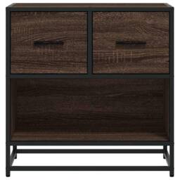 Berkfield Home Bedside Cabinet Brown Oak 60x31x60 cm Engineered Wood & Metal - Size: 60 x 31 x 60 cm - thumbnail 5