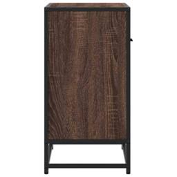 Berkfield Home Bedside Cabinet Brown Oak 60x31x60 cm Engineered Wood & Metal - Size: 60 x 31 x 60 cm - thumbnail 6