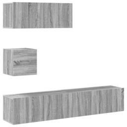 Berkfield Home 4 Piece TV Cabinet Set Grey Sonoma Engineered Wood - thumbnail 1