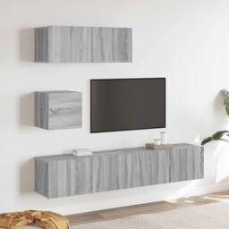 Berkfield Home 4 Piece TV Cabinet Set Grey Sonoma Engineered Wood - thumbnail 2
