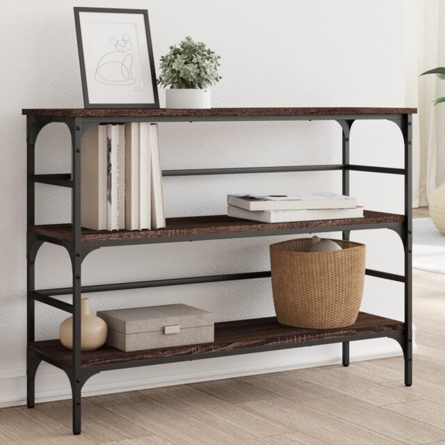 Berkfield Home Console Table Brown Oak 100x32x75 cm Engineered Wood - Size: 100 x 32 x 75 cm - image 1