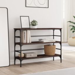 Berkfield Home Console Table Brown Oak 100x32x75 cm Engineered Wood - Size: 100 x 32 x 75 cm - thumbnail 3