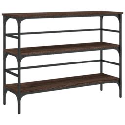 Berkfield Home Console Table Brown Oak 100x32x75 cm Engineered Wood - Size: 100 x 32 x 75 cm - thumbnail 2