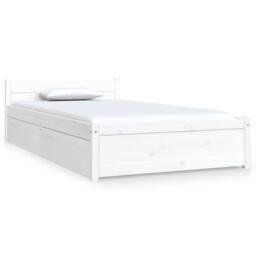 Berkfield Home Bed Frame with Drawers White 90x190 cm Single - thumbnail 1