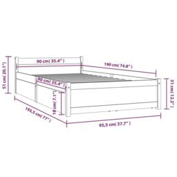 Berkfield Home Bed Frame with Drawers White 90x190 cm Single - thumbnail 6