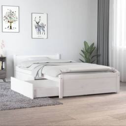 Berkfield Home Bed Frame with Drawers White 90x190 cm Single - thumbnail 2