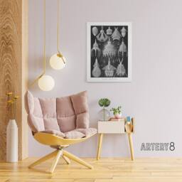 "Artery8 Marine Microorganisms Haeckel Botanical Canvas Wall Art in Black - Size: W18"" x H24""" - thumbnail 3