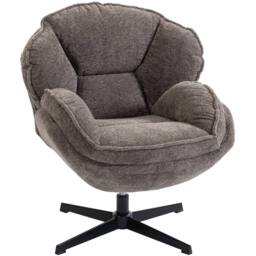 HOMCOM Accent Chair with 360° Swivel for Living Room in Grey - Size: Armchair - thumbnail 2