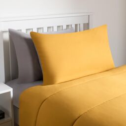 OHS Soft Coverless 10.5 TOG Duvet Set Pillowcase Quilted Cover in Mustard - Size: Single - thumbnail 3