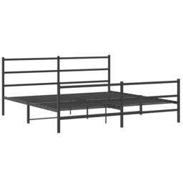 Berkfield Home Metal Bed Frame without Mattress with Footboard¬†Black 183x213cm in Black - Size: 183x213 cm - thumbnail 1
