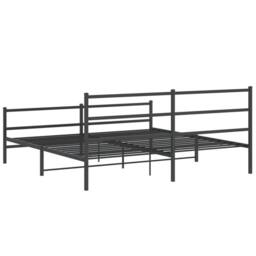 Berkfield Home Metal Bed Frame without Mattress with Footboard¬†Black 183x213cm in Black - Size: 183x213 cm - thumbnail 7