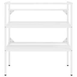 Berkfield Home Bathroom Washbasin Frame White 79x38x83 cm Iron - Size: 79 x 38 x 83 cm - thumbnail 3
