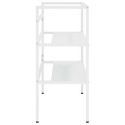 Berkfield Home Bathroom Washbasin Frame White 79x38x83 cm Iron - Size: 79 x 38 x 83 cm - thumbnail 4