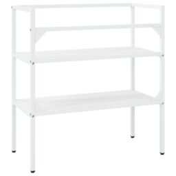 Berkfield Home Bathroom Washbasin Frame White 79x38x83 cm Iron - Size: 79 x 38 x 83 cm - thumbnail 5