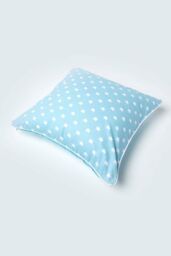 Homescapes Cotton Stars Cushion Cover in Blue - Size: 30 cm x 30 cm - thumbnail 4
