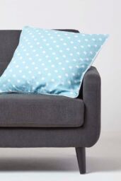 Homescapes Cotton Stars Cushion Cover in Blue - Size: 30 cm x 30 cm - thumbnail 2