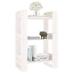 Berkfield Home Book Cabinet/Room Divider White 60x35x91 cm Solid Wood Pine - Size: 60 x 35 x 91 cm - thumbnail 5