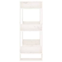 Berkfield Home Book Cabinet/Room Divider White 60x35x91 cm Solid Wood Pine - Size: 60 x 35 x 91 cm - thumbnail 4