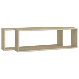 Berkfield Home Wall Cube Shelf 2 pcs Sonoma Oak 80x15x26.5 cm Engineered Wood in Brown - thumbnail 4