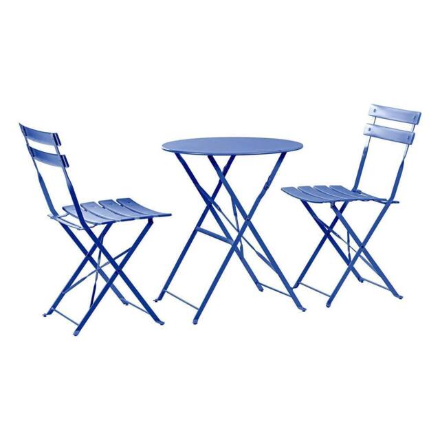 Harbour Housewares 2 Seater Sussex Bistro Set Round in Navy - image 1