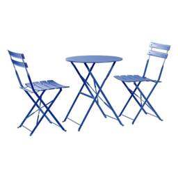 Harbour Housewares 2 Seater Sussex Bistro Set Round in Navy - thumbnail 1
