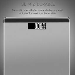 FLAVORA Electronic Scale Multifunctional Body Weight Scale in Silver - Size: 45 cm width x 75 cm drop - thumbnail 4
