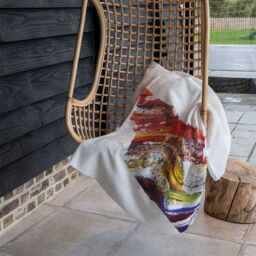 Benjamin Tate Design Swirly Ben Blanket in Natural - Size: 120 cm x 150 cm - thumbnail 4