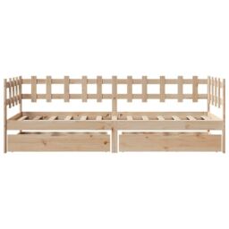 Berkfield Home Daybed with Drawers without Mattress 90x190 cm Single Solid Wood in Brown - thumbnail 4