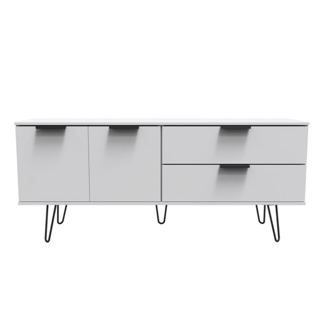 Ready Assembled 2 U Fuji 2 Drawer 2 Door Wide Sideboard (Ready Assembled) in Mid Grey - image 1