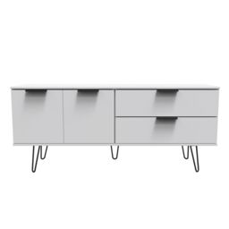 Ready Assembled 2 U Fuji 2 Drawer 2 Door Wide Sideboard (Ready Assembled) in Mid Grey - thumbnail 1