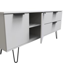 Ready Assembled 2 U Fuji 2 Drawer 2 Door Wide Sideboard (Ready Assembled) in Mid Grey - thumbnail 6