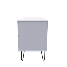 Ready Assembled 2 U Fuji 2 Drawer 2 Door Wide Sideboard (Ready Assembled) in Mid Grey - thumbnail 2