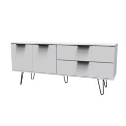 Ready Assembled 2 U Fuji 2 Drawer 2 Door Wide Sideboard (Ready Assembled) in Mid Grey - thumbnail 3