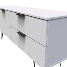 Ready Assembled 2 U Fuji 2 Drawer 2 Door Wide Sideboard (Ready Assembled) in Mid Grey - thumbnail 4