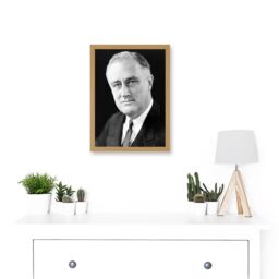 Artery8 Portrait President FDR Franklin Roosevelt USA Photo Artwork Framed Wall Art Print A4 in Light Oak - thumbnail 2