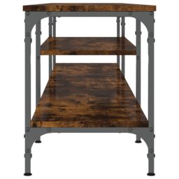 Berkfield Home TV Cabinet Smoked Oak 201x35x45 cm Engineered Wood&Iron - Size: 201 x 35 x 45 cm - thumbnail 5