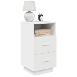 Berkfield Home Durable Bedside Cabinets 2 pcs with 2 Drawers White 36x36x68 cm - Size: 36 x 36 x 68 cm - thumbnail 2