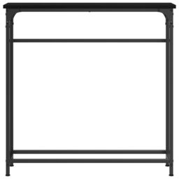 Berkfield Home Console Table Black oak Metal frame, MDF top Compact Durable - thumbnail 5