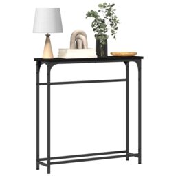 Berkfield Home Console Table Black oak Metal frame, MDF top Compact Durable - thumbnail 3