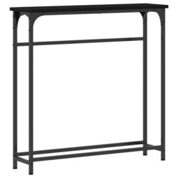 Berkfield Home Console Table Black oak Metal frame, MDF top Compact Durable - thumbnail 2