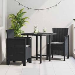 Berkfield Home Garden Chair Set of 2 Anthracite, Light Grey - thumbnail 1