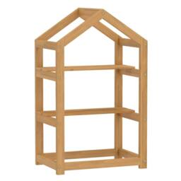 Costway 2-Tier Wood Plant Stand 75 cm House-Shaped Corner Flower Shelf in Natural - thumbnail 9