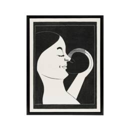"Artery8 Mother & Child Stylised Painting De Mesquita Framed Canvas Wall Art in Black - Size: W12"" x H16""" - thumbnail 1