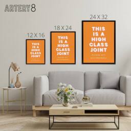 "Artery8 High Class Joint Act Accordingly Orange Funny Canvas Wall Art Print - Size: W12"" x H16""" - thumbnail 4