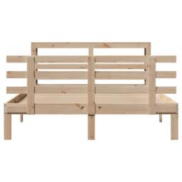 Berkfield Home Bed Frame with Headboard without Mattress 120x200 cm in Natural - Size: Small Double - thumbnail 4