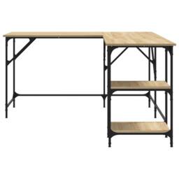 Berkfield Home Desk Sonoma Oak 139x139x75 cm Engineered Wood in Brown - Size: 139 x 139 x 75 cm - thumbnail 5