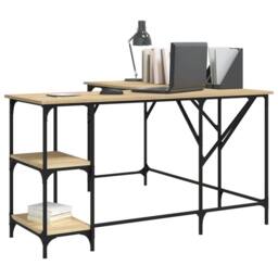 Berkfield Home Desk Sonoma Oak 139x139x75 cm Engineered Wood in Brown - Size: 139 x 139 x 75 cm - thumbnail 3
