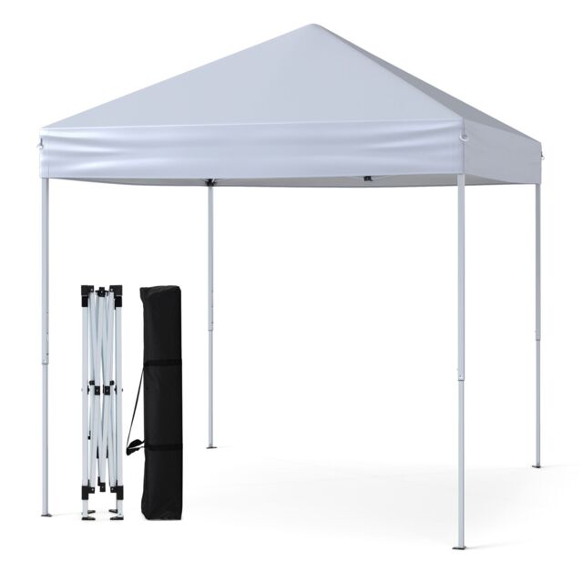 Costway Outdoor Pop-up Canopy Instant Folding Shelter w/Adjustable Heights in White - image 1