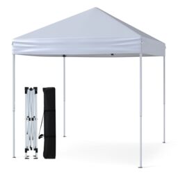 Costway Outdoor Pop-up Canopy Instant Folding Shelter w/Adjustable Heights in White - thumbnail 1
